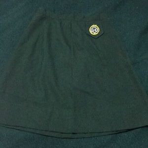 Vtg. Cadette Girl Scout Green Skirt